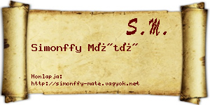 Simonffy Máté névjegykártya