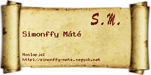 Simonffy Máté névjegykártya